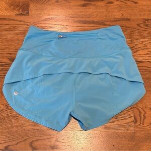 Lululemon Women’s Speed Ups Light Blue High Rise Shorts 2.5 Inch Inseam Size 4